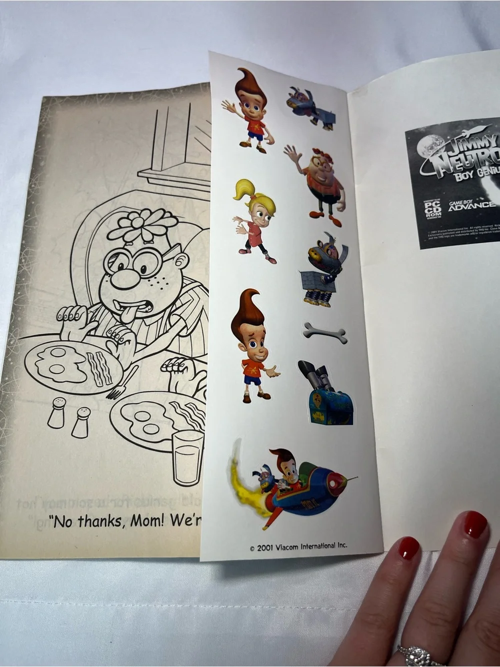Vintage 2001 Jimmy Neutron “Blast Off” Coloring & Glow In The Dark Sticker Book